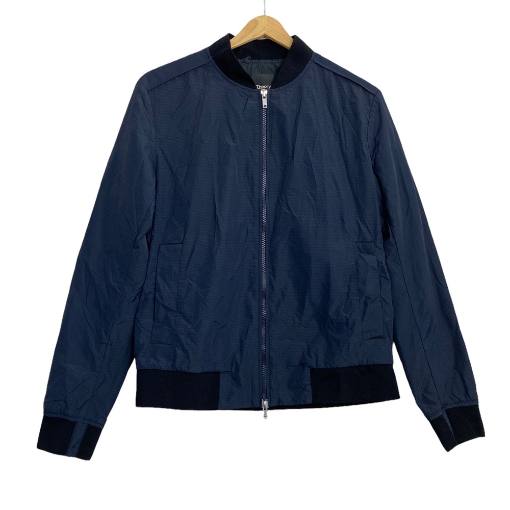 Theory Men's Brant Burrow Bomber Jacket Navy Blue